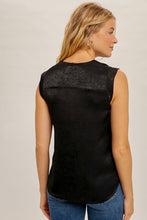 Load image into Gallery viewer, Pleated Black Blouse Top
