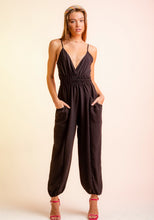 Load image into Gallery viewer, Sleeveless Gathered Waist Jumpsuit with Pockets
