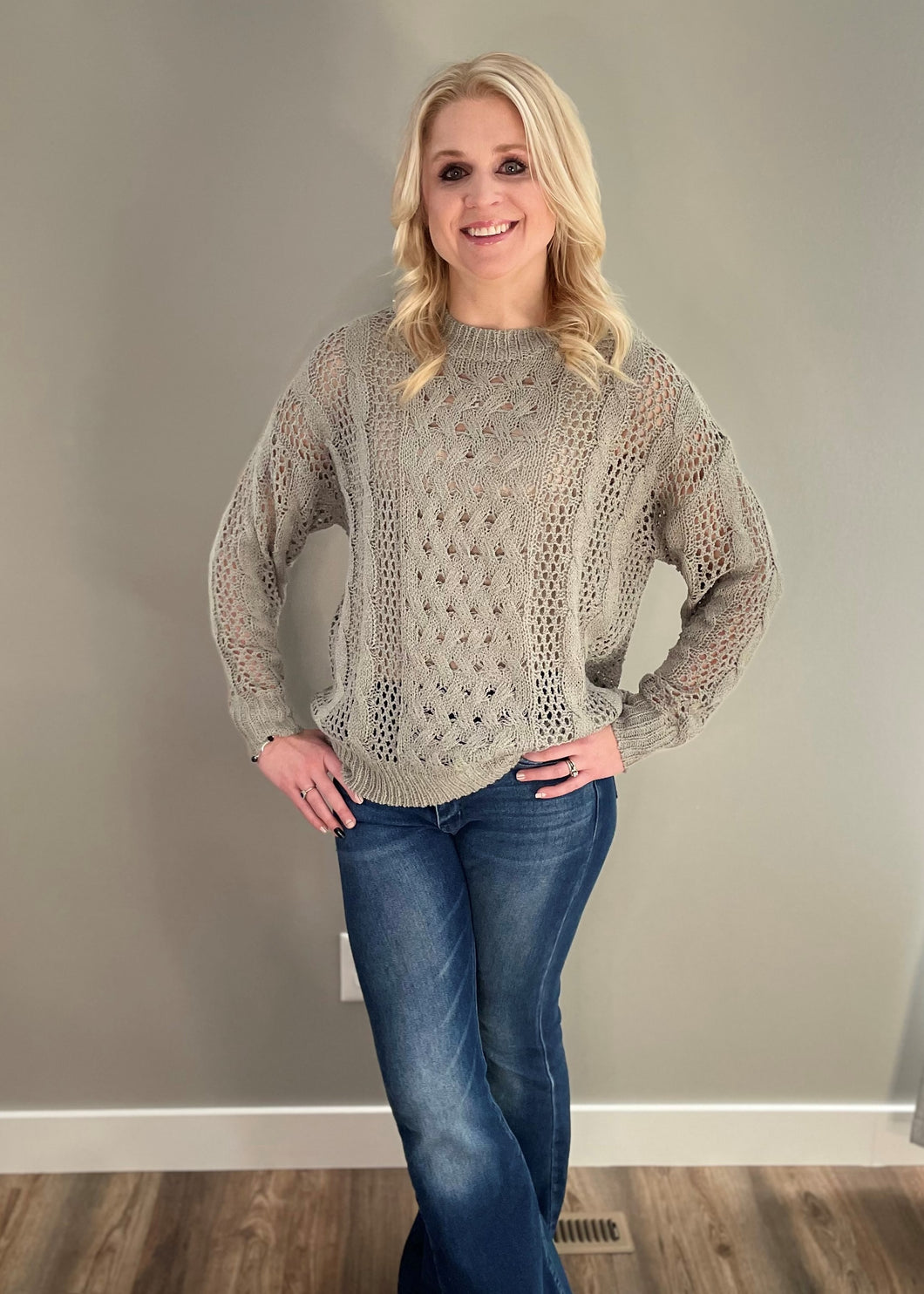 Lana Lightweight Sage Gray Sweater