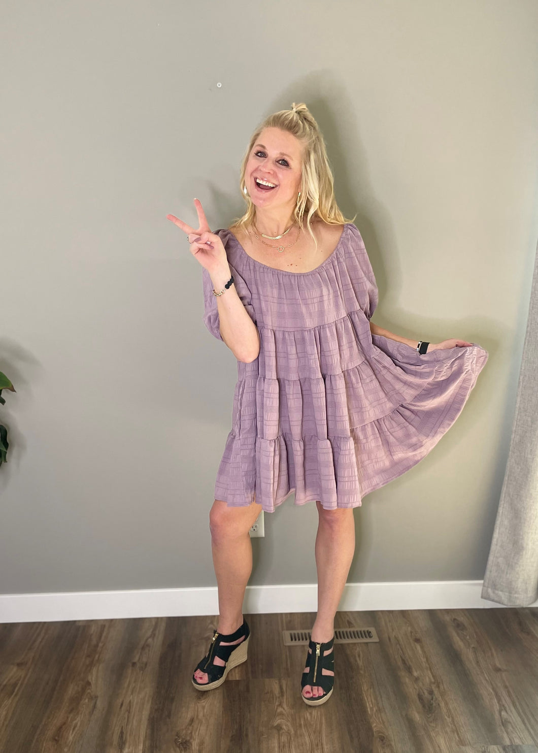 Grace Lavender Tiered Dress