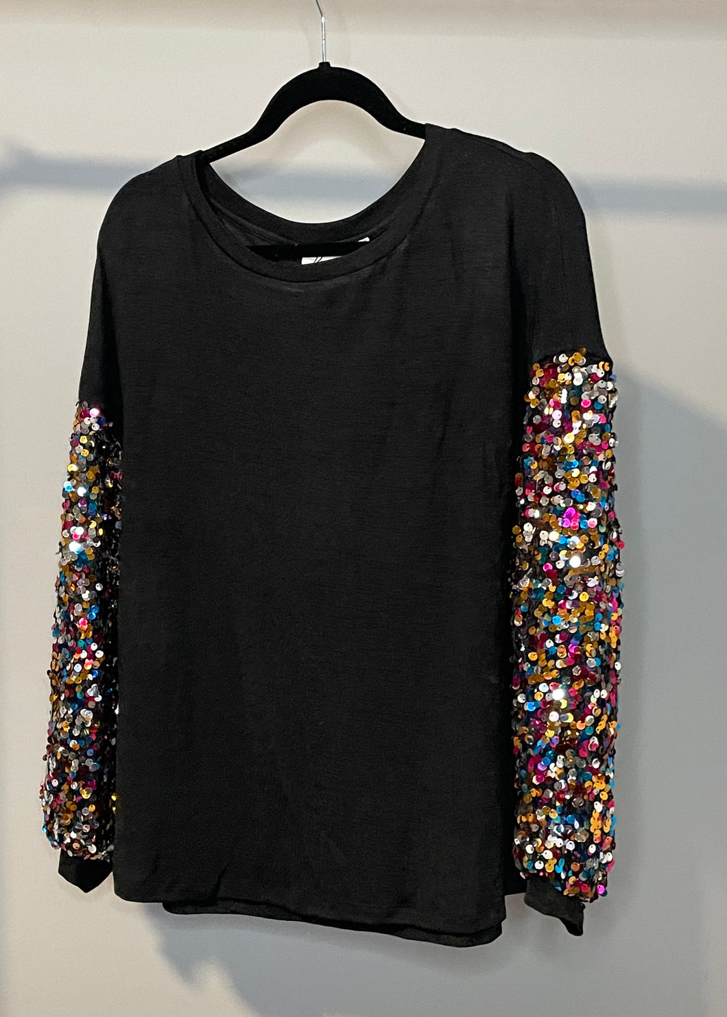 Chantel Sequin Sleeve Sweater