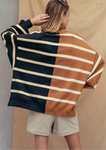 Load image into Gallery viewer, Two Tone Striped Oversized Pullover
